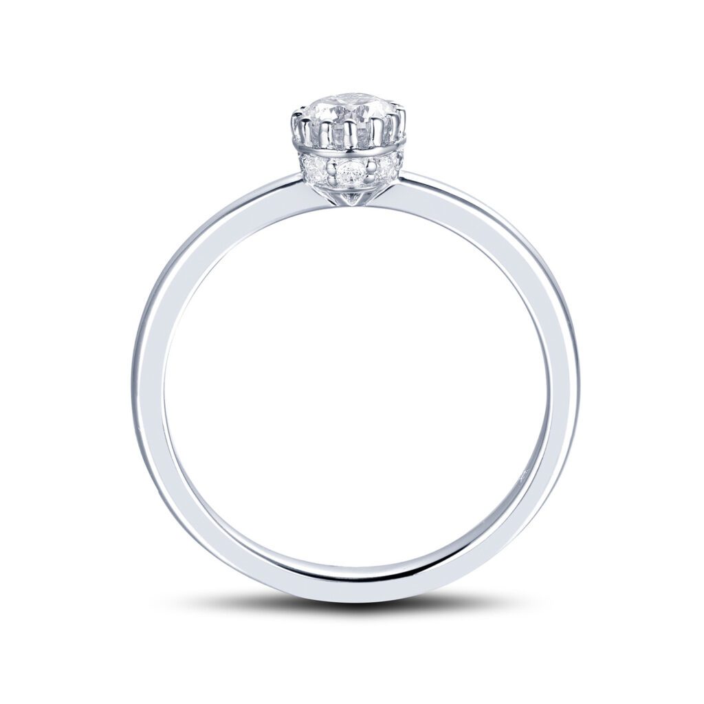 Amelie – Haloring i 950 Platina med diamant