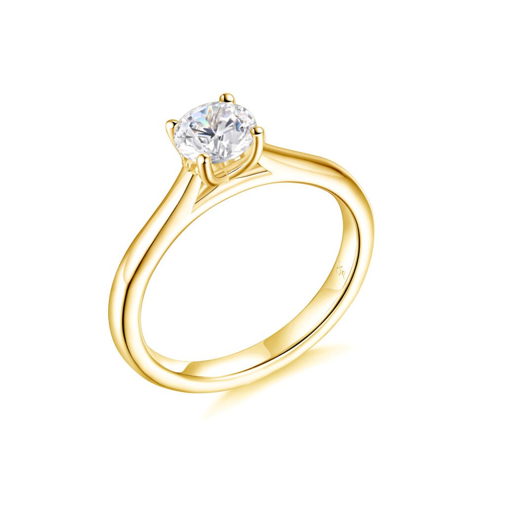 Amina – Förlovningsring i 18k Gulguld med diamant