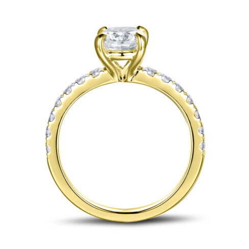 Anja – Sidostensring med diamanter i 18k Gulguld - Bild 2