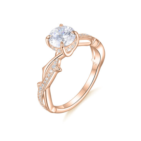 Aspen – Sidostensring med diamanter i 18k Roséguld