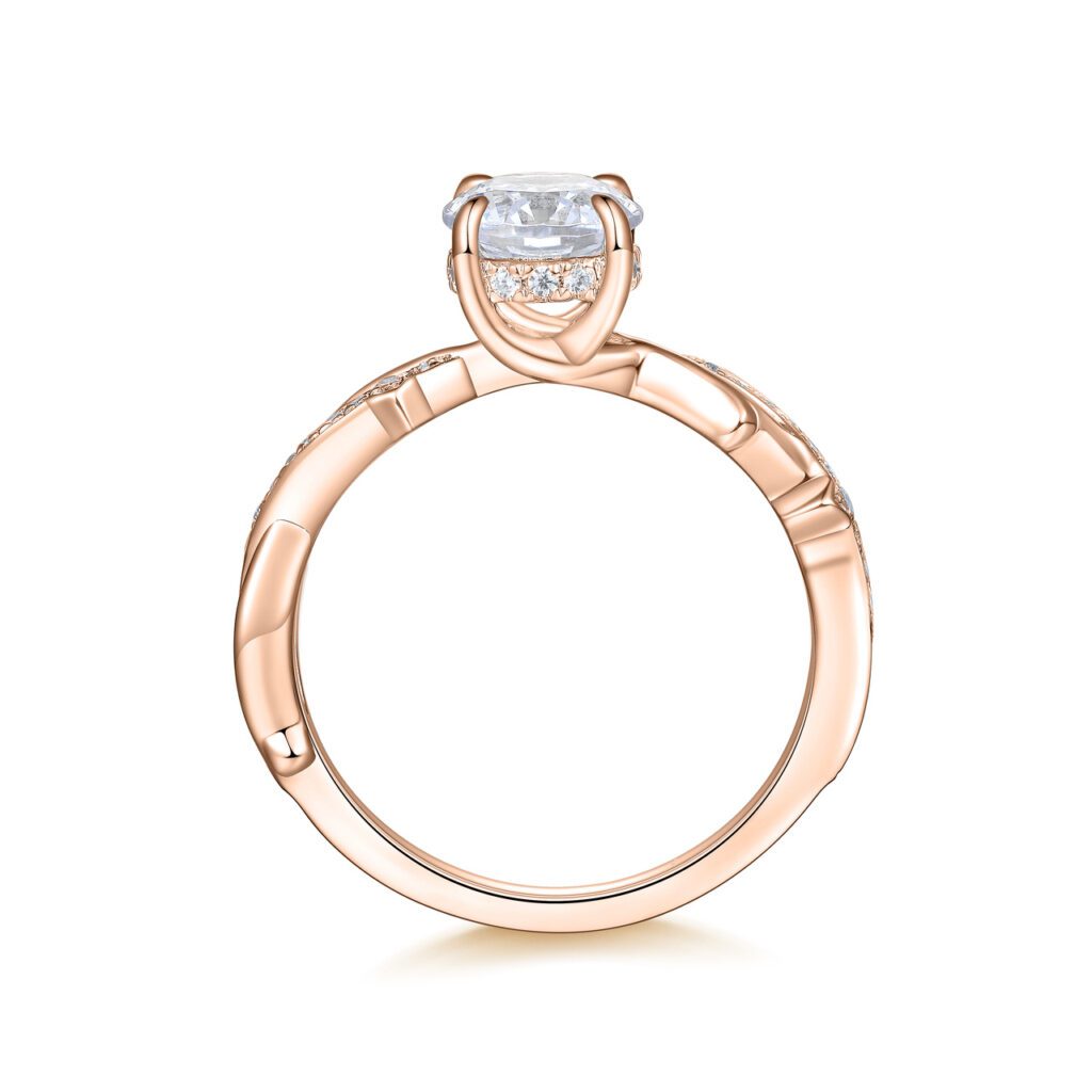 Aspen – Sidostensring med diamanter i 18k Roséguld