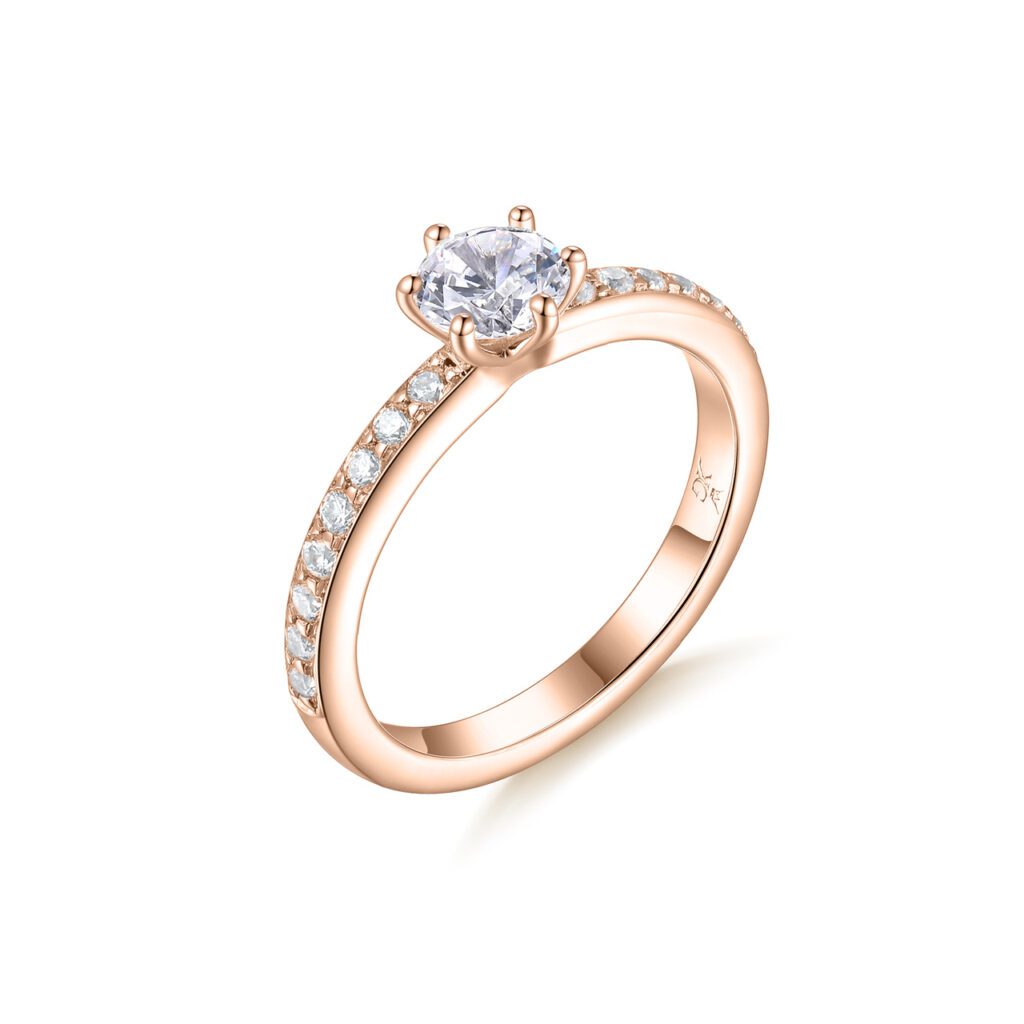 Belle – Sidostensring med diamanter i 18k Roséguld