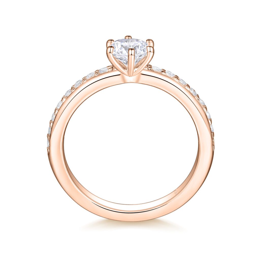 Belle – Sidostensring med diamanter i 18k Roséguld