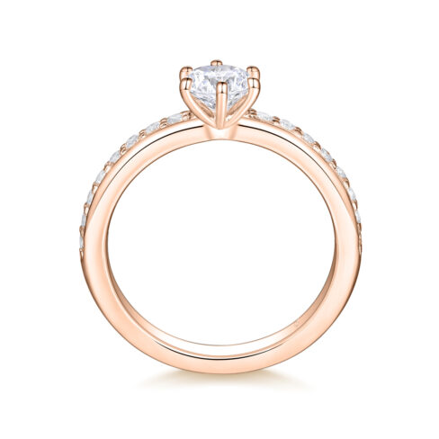 Belle – Sidostensring med diamanter i 18k Roséguld - Bild 2