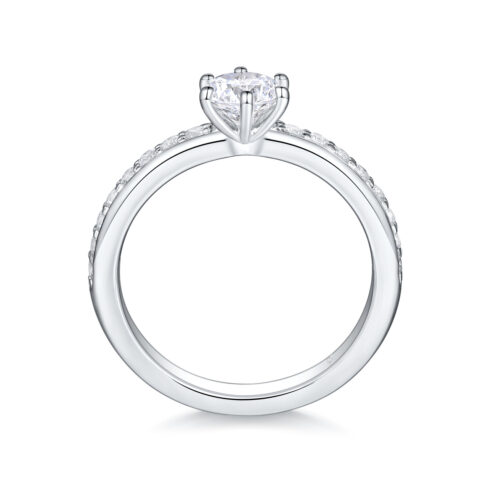 Belle – Sidostensring med diamanter i 18k Vitguld - Bild 2
