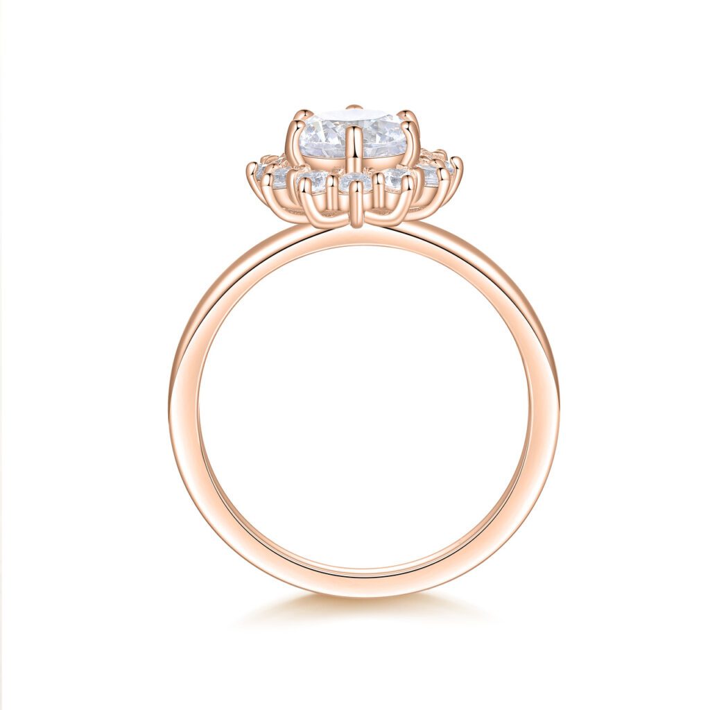 Brigette – Haloring i 18k Roséguld med diamant