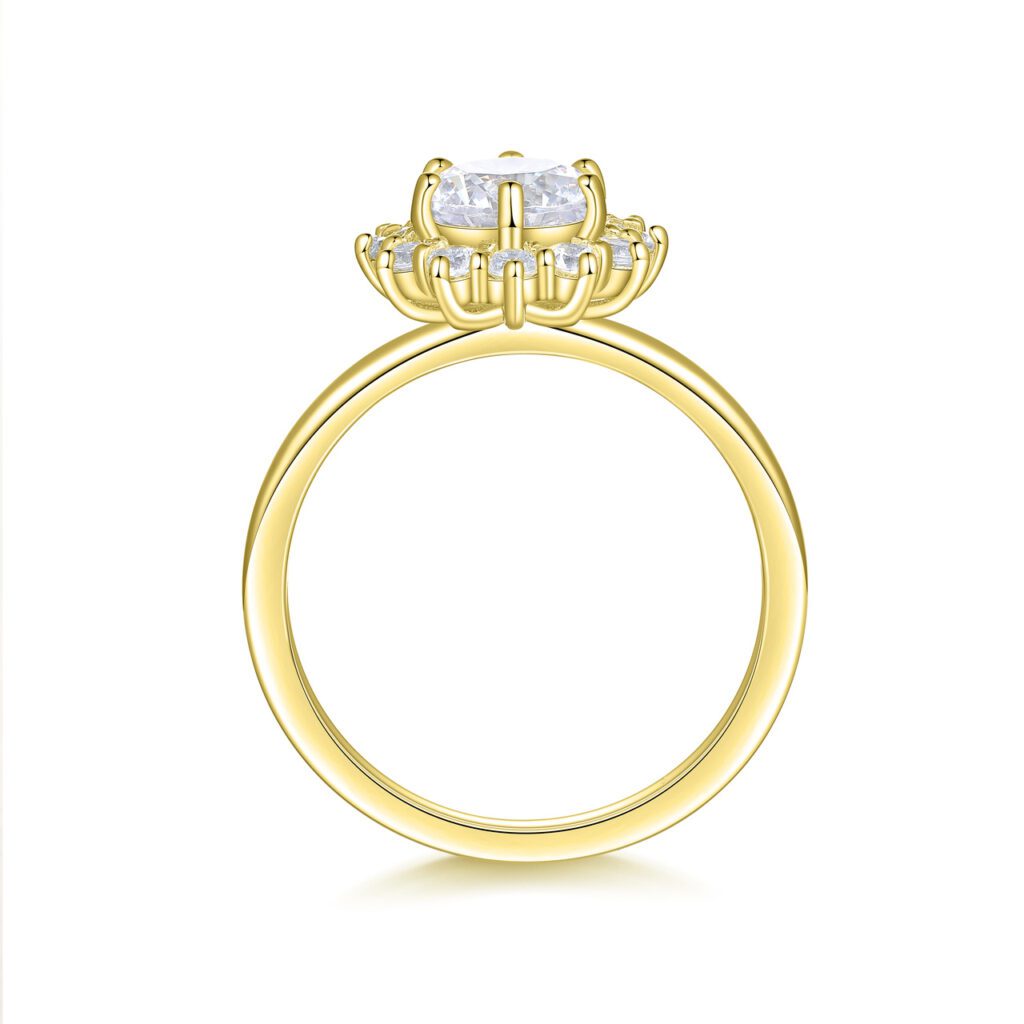 Brigette – Haloring i 18k Gulguld med diamant