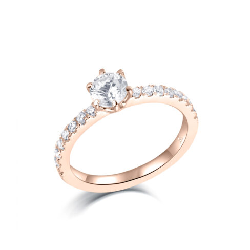Catalina – Sidostensring med diamanter i 18k Roséguld
