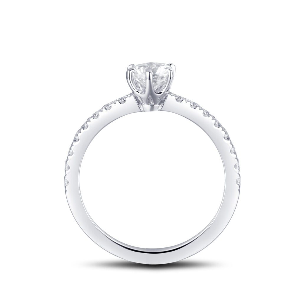 Catalina – Sidostensring med diamanter i 18k Vitguld