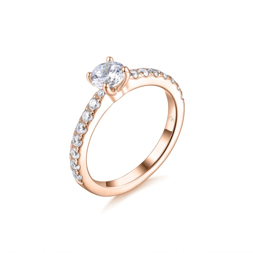 Cindy – Sidostensring med diamanter i 18k Roséguld