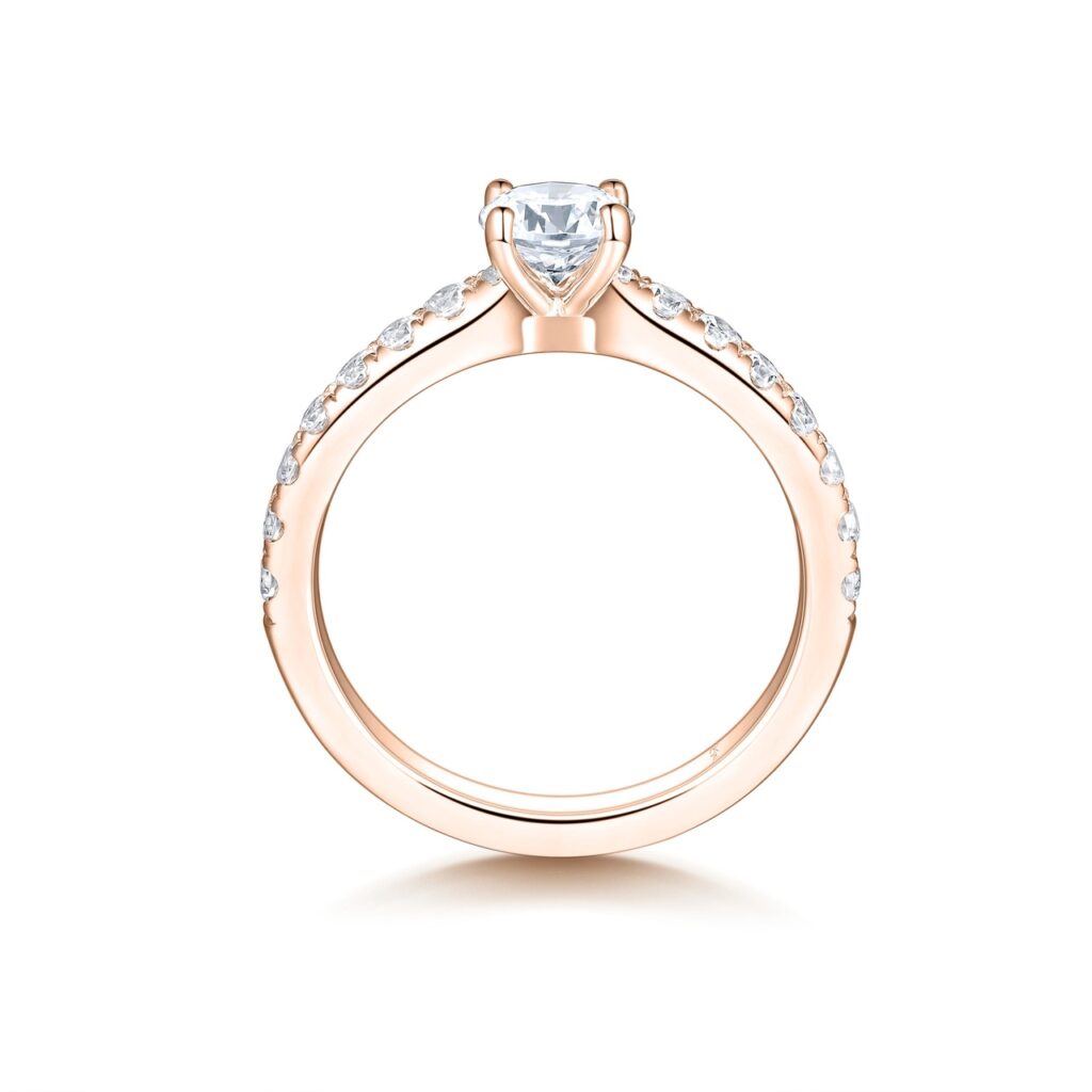Cindy – Sidostensring med diamanter i 18k Roséguld