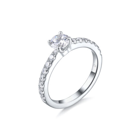 Cindy – Sidostensring med diamanter i 18k Vitguld