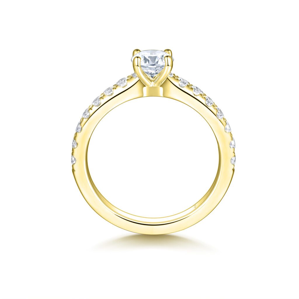 Cindy – Sidostensring med diamanter i 18k Gulguld