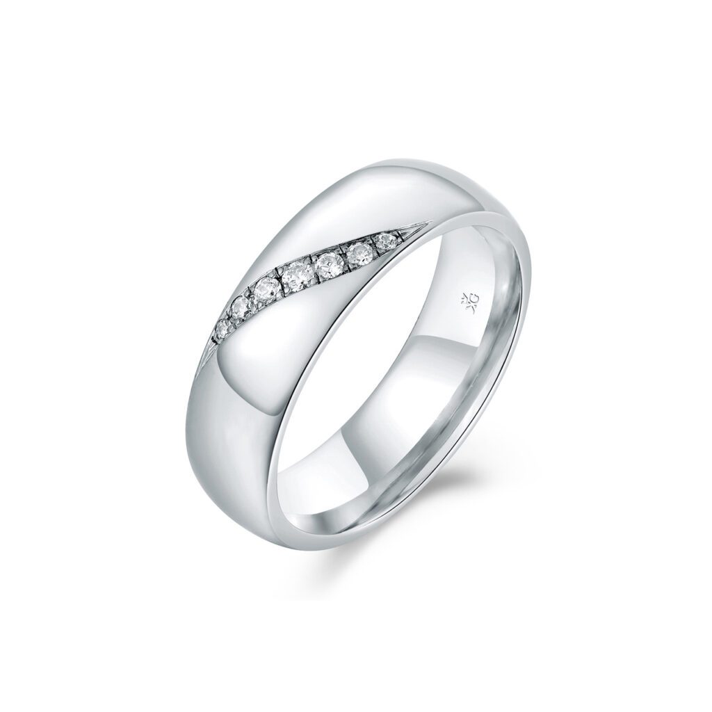 Clare – Slät ring i 14k Vitguld