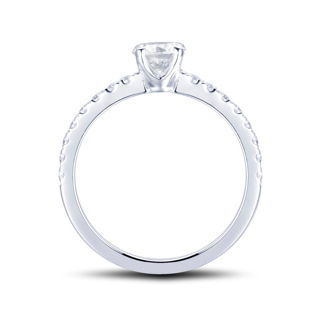 Claudia – Sidostensring med diamanter i 950 Platina