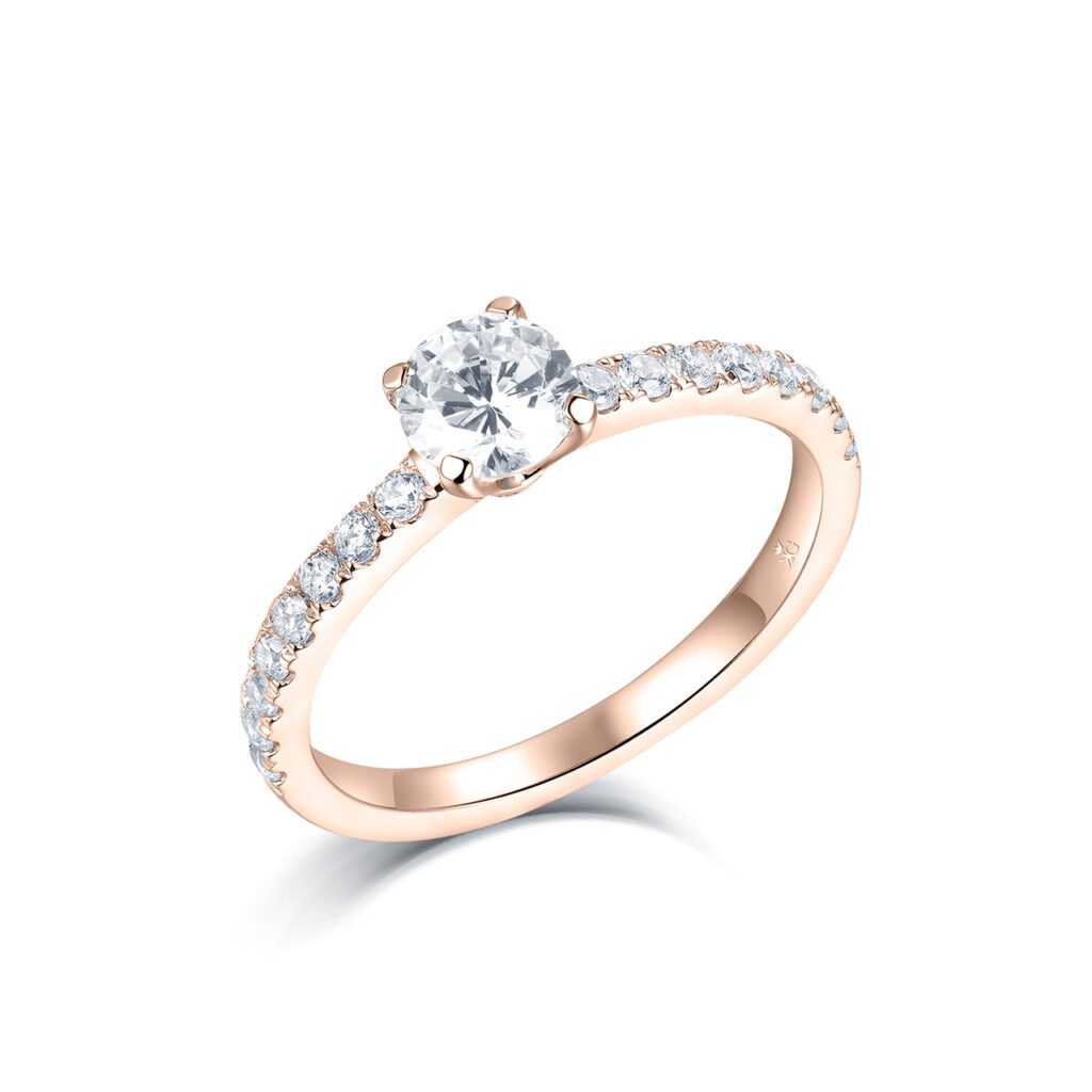 Claudia – Sidostensring med diamanter i 18k Roséguld