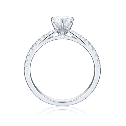 Coralie – Sidostensring med diamanter i 18k Vitguld - Bild 2