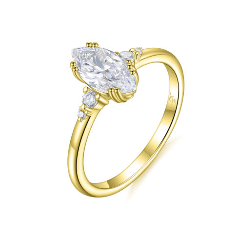 Denise – Flerstensring med diamanter i 18k Gulguld