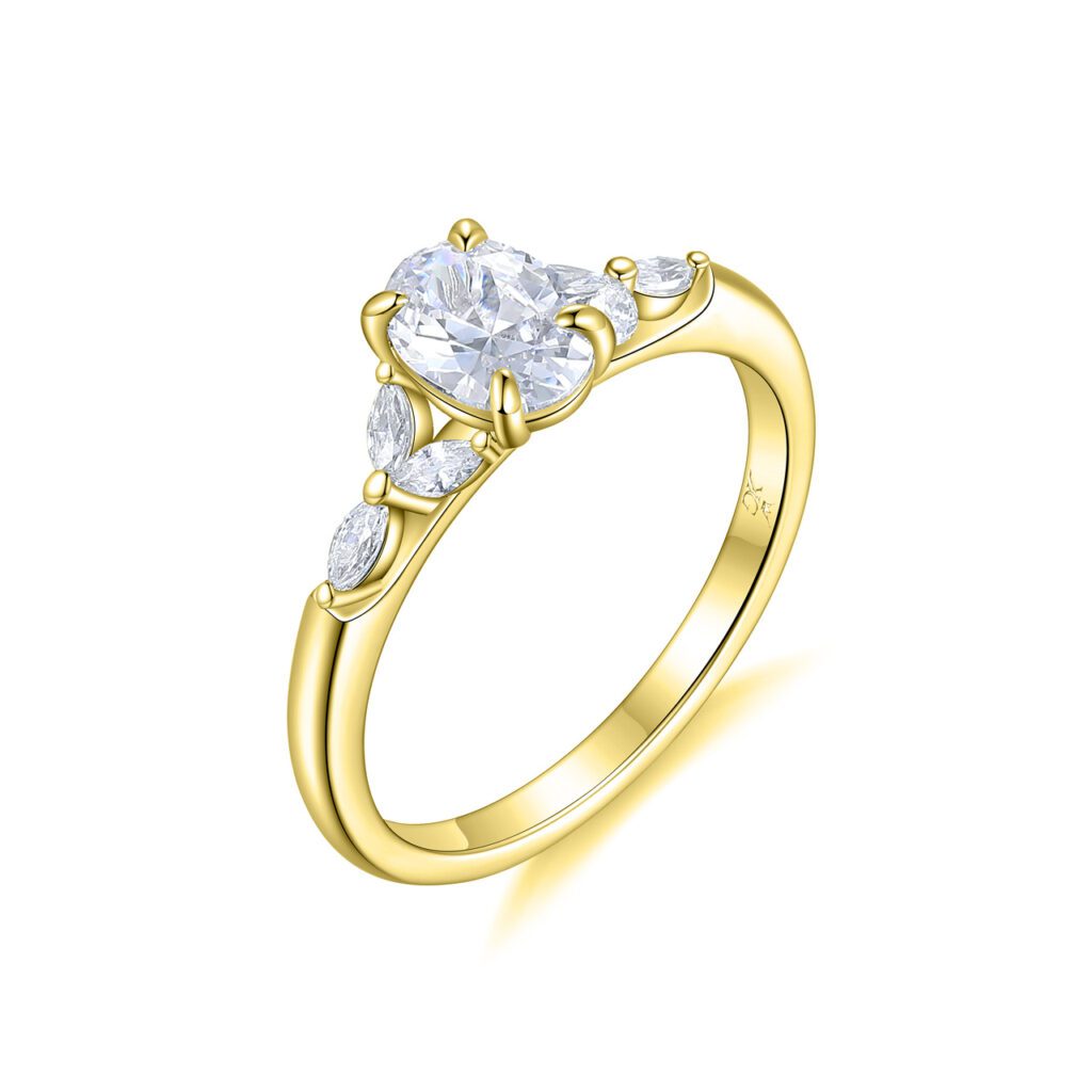 Eliana – Flerstensring med diamanter i 18k Gulguld