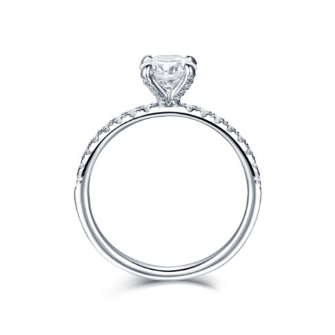 Elsa – Sidostensring med diamanter i 950 Platina - Bild 2