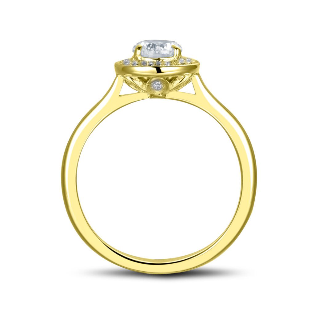 Emily – Haloring i 18k Gulguld med diamant