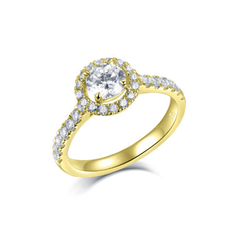 Emma – Haloring i 18k Gulguld med diamant