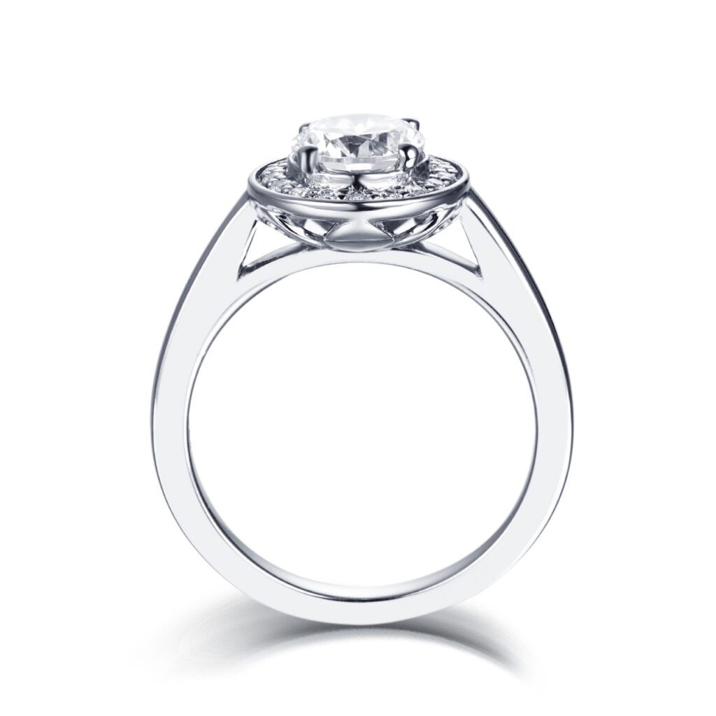 Engla – Haloring i 18k Vitguld med diamant