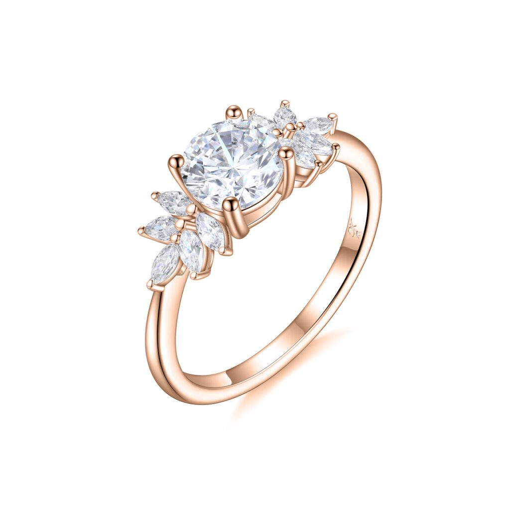 Evita – Flerstensring med diamanter i 18k Roséguld