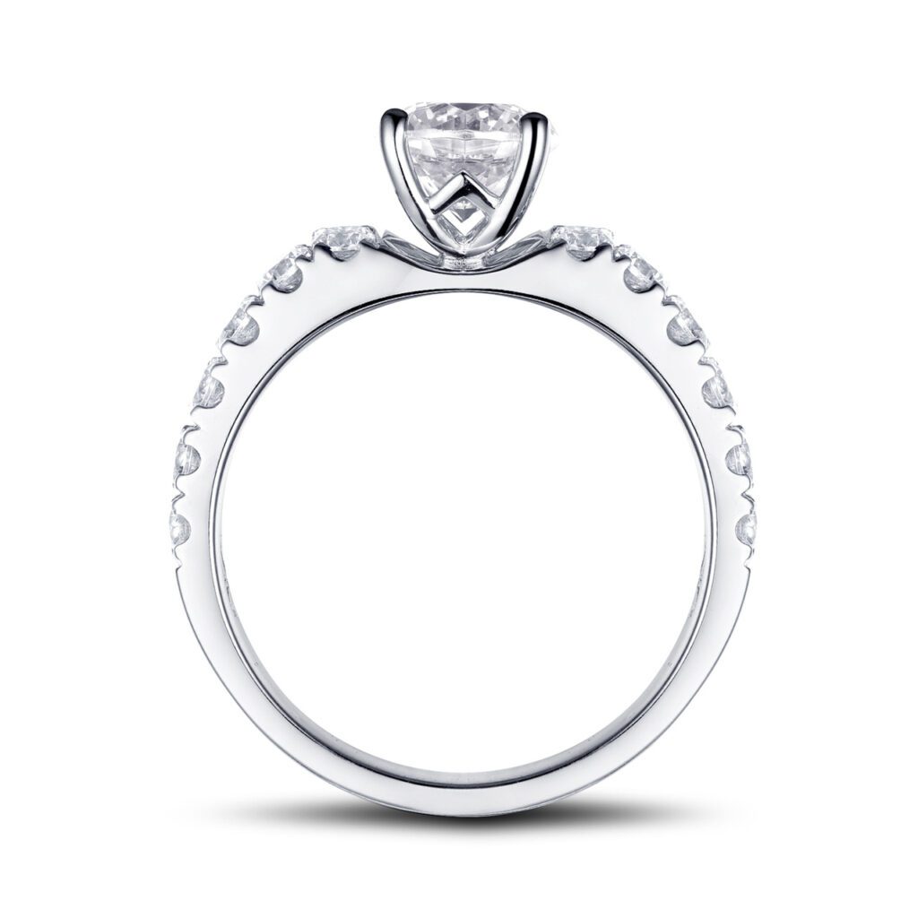 Frida – Sidostensring med diamanter i 950 Platina