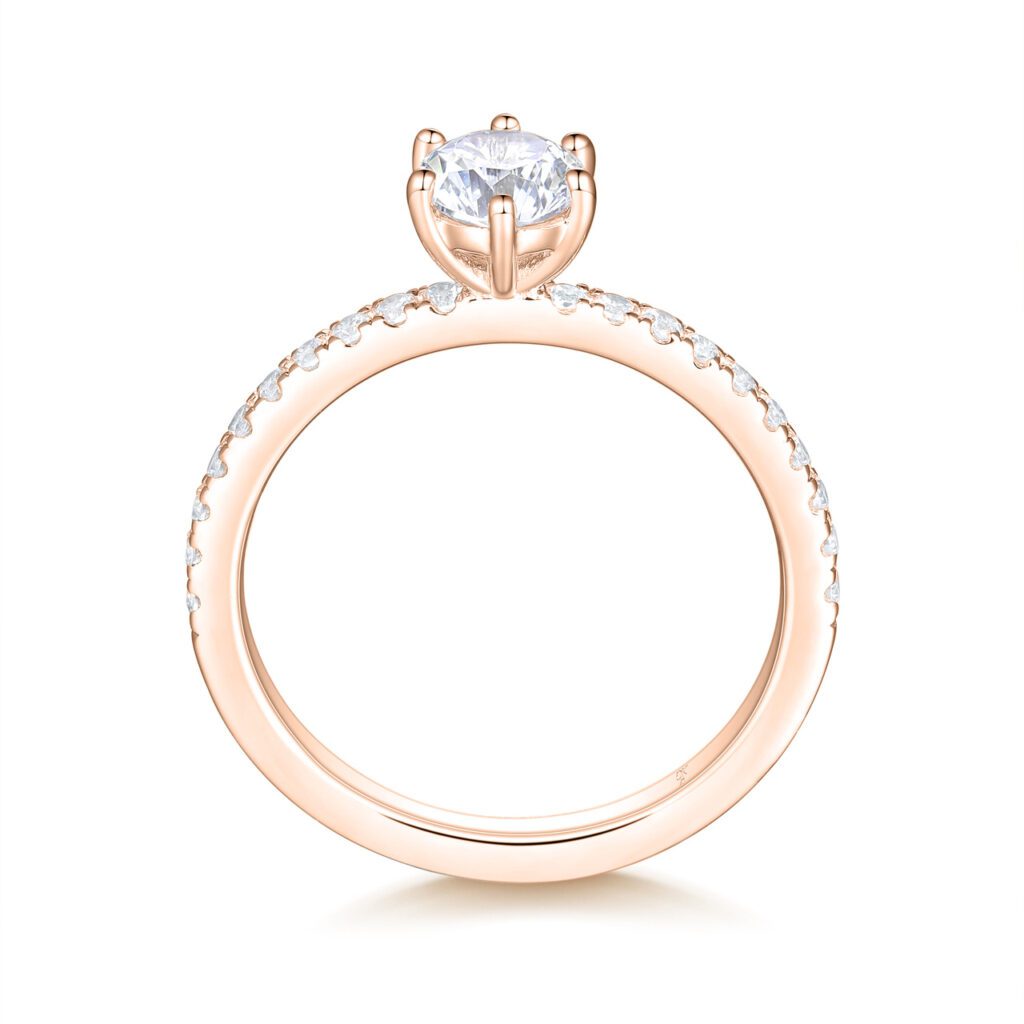 Gisele – Sidostensring med diamanter i 18k Roséguld