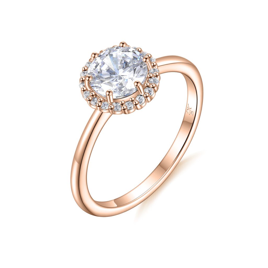 Hadley – Haloring i 18k Roséguld med diamant