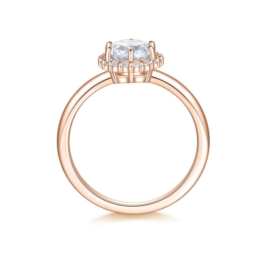 Hadley – Haloring i 18k Roséguld med diamant