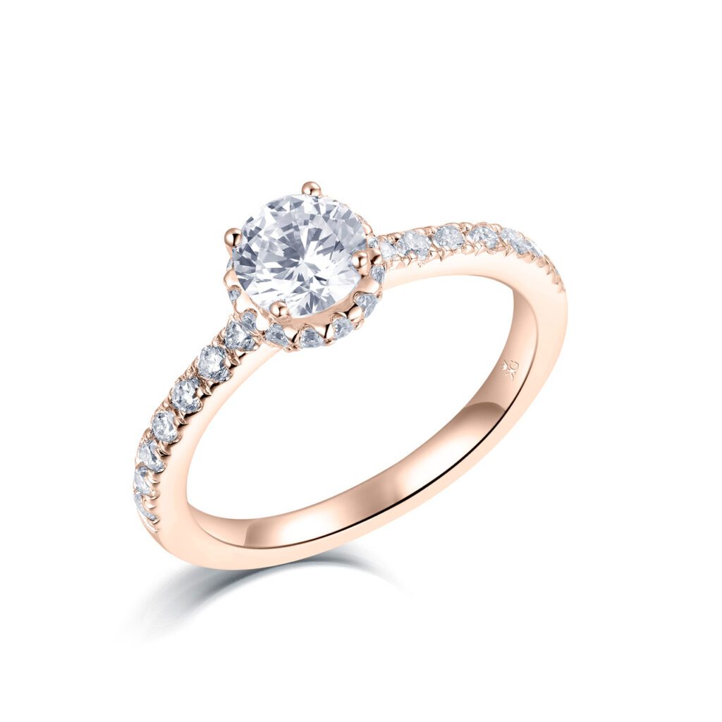 Harmony – Haloring i 18k Roséguld med diamant