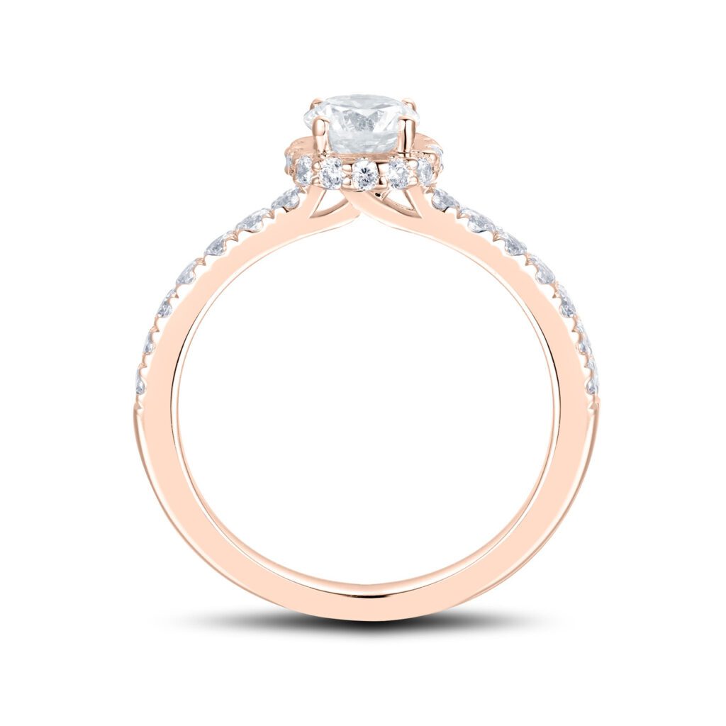 Harmony – Haloring i 18k Roséguld med diamant