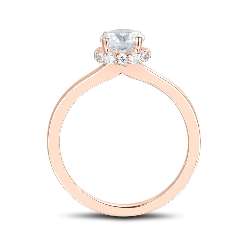 Iris – Haloring i 18k Roséguld med diamant