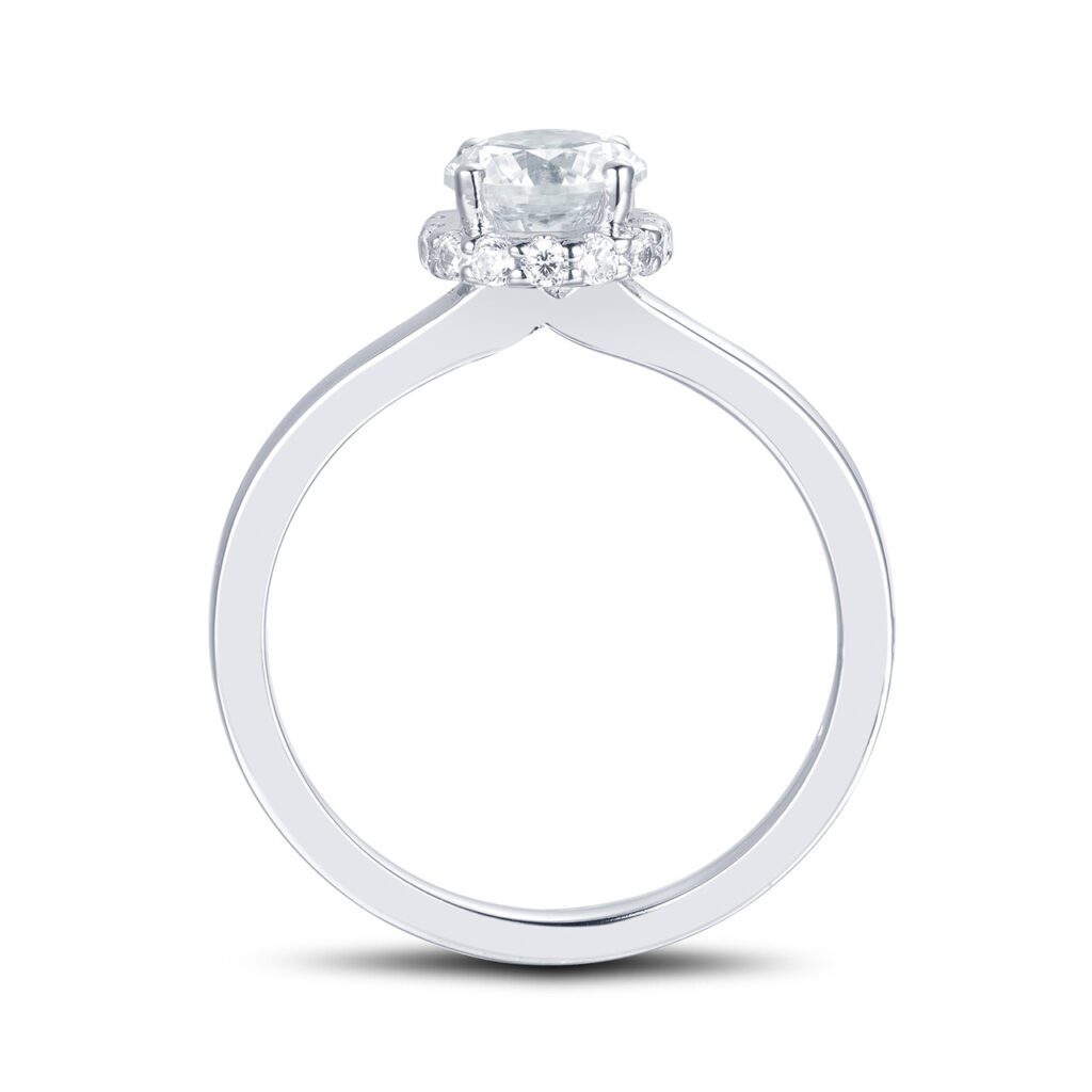 Iris – Haloring i 18k Vitguld med diamant