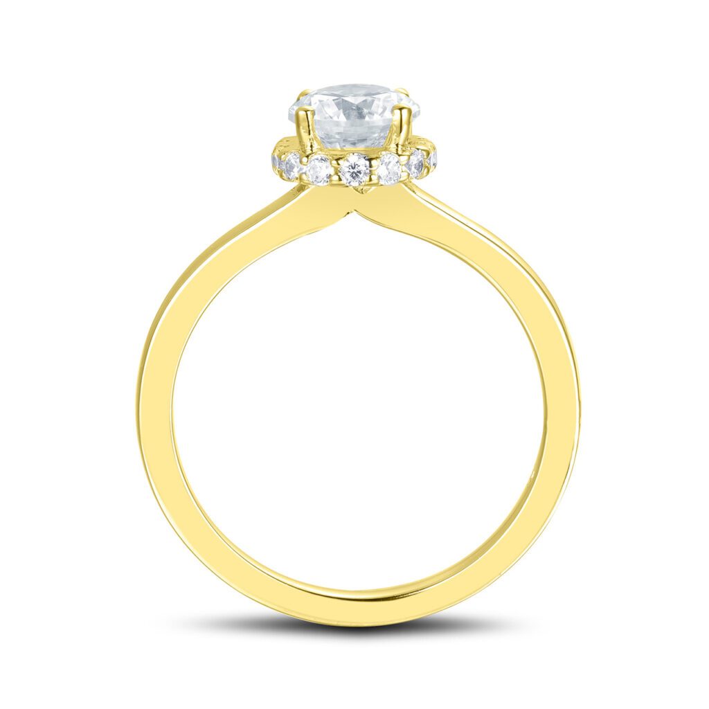 Iris – Haloring i 18k Gulguld med diamant