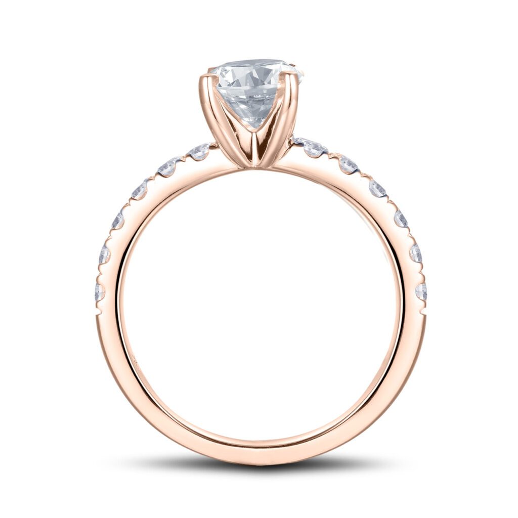 Isabell – Sidostensring med diamanter i 18k Roséguld