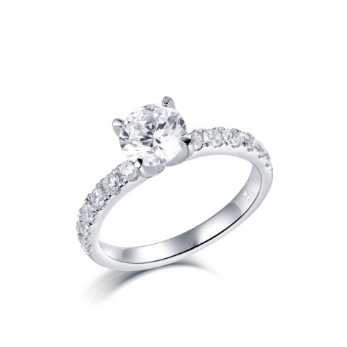 Isabell – Sidostensring med diamanter i 18k Vitguld