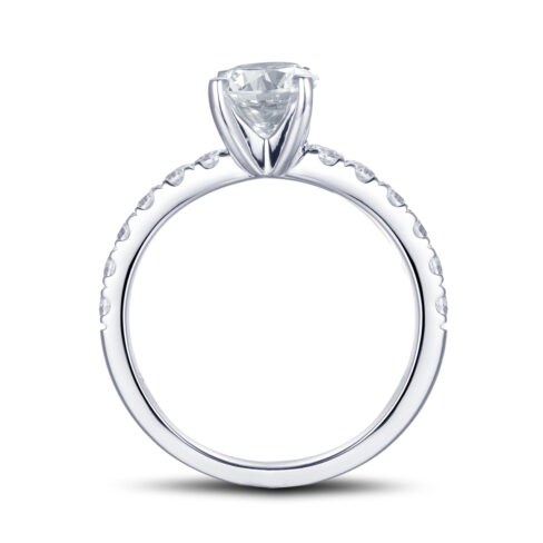 Isabell – Sidostensring med diamanter i 18k Vitguld - Bild 2