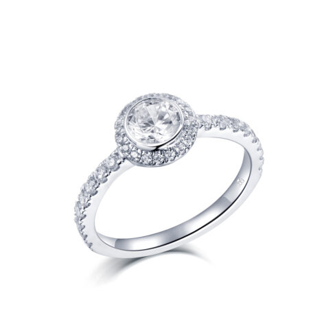 Isadora – Haloring i 18k Vitguld med diamant
