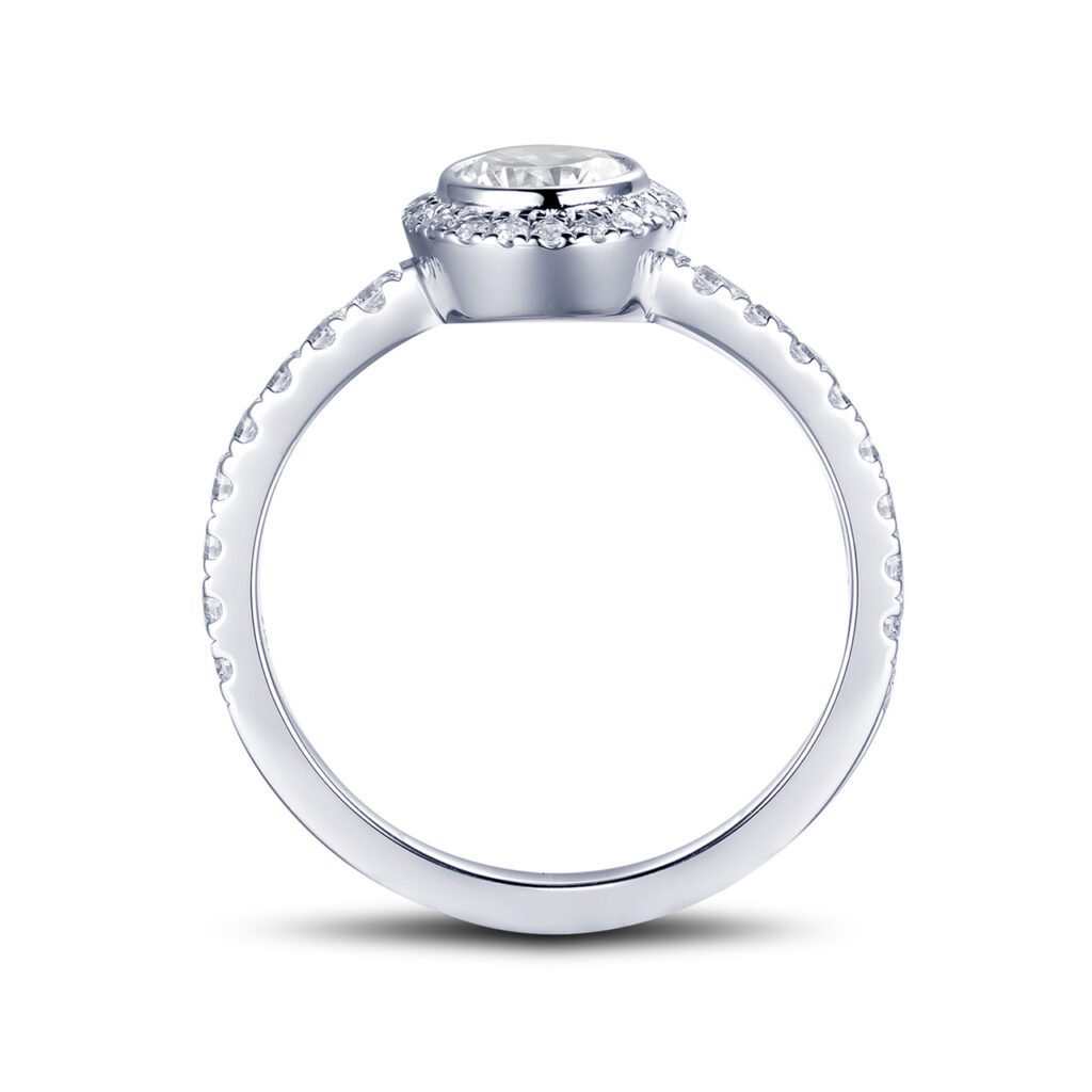Isadora – Haloring i 18k Vitguld med diamant
