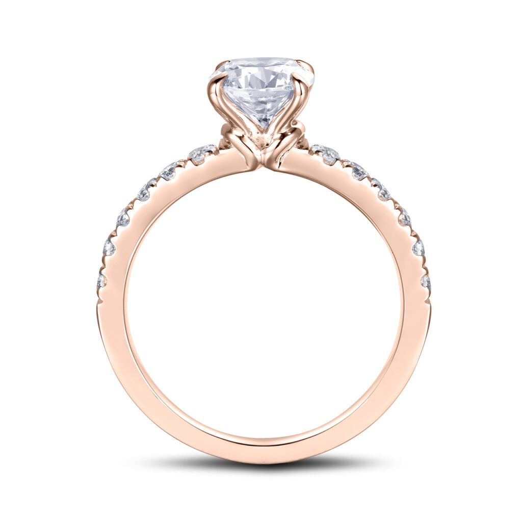 Ivy – Sidostensring med diamanter i 18k Roséguld