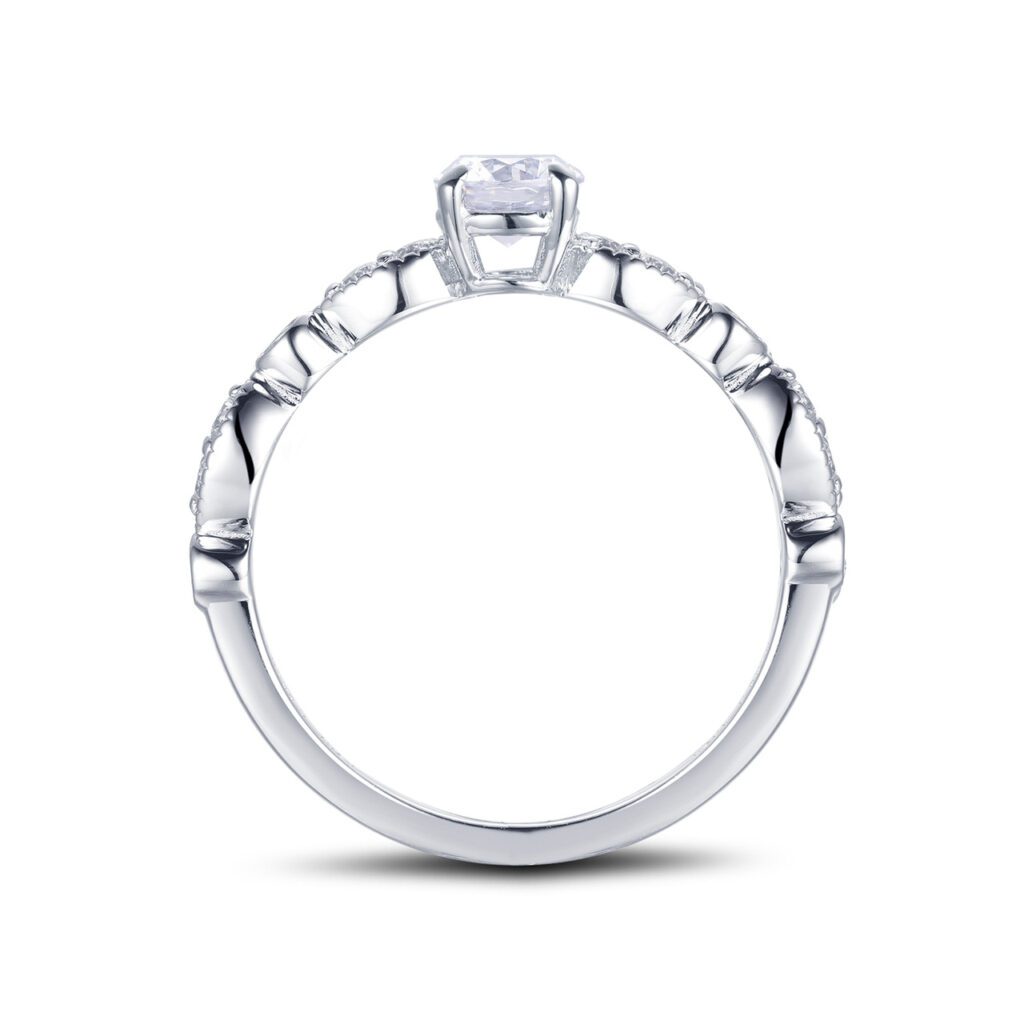 Jane – Sidostensring med diamanter i 18k Vitguld