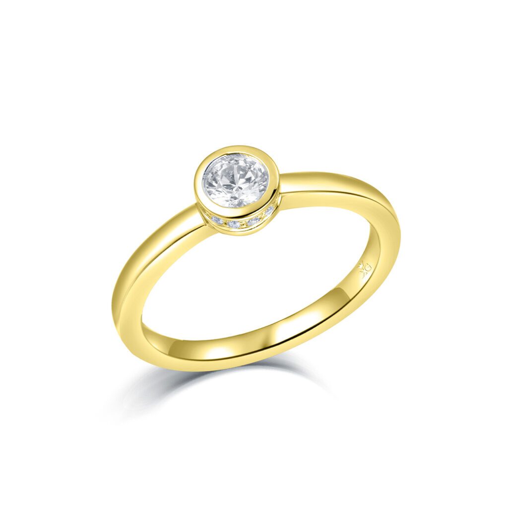 Jasmine – Bezel i 18k Gulguld med diamant