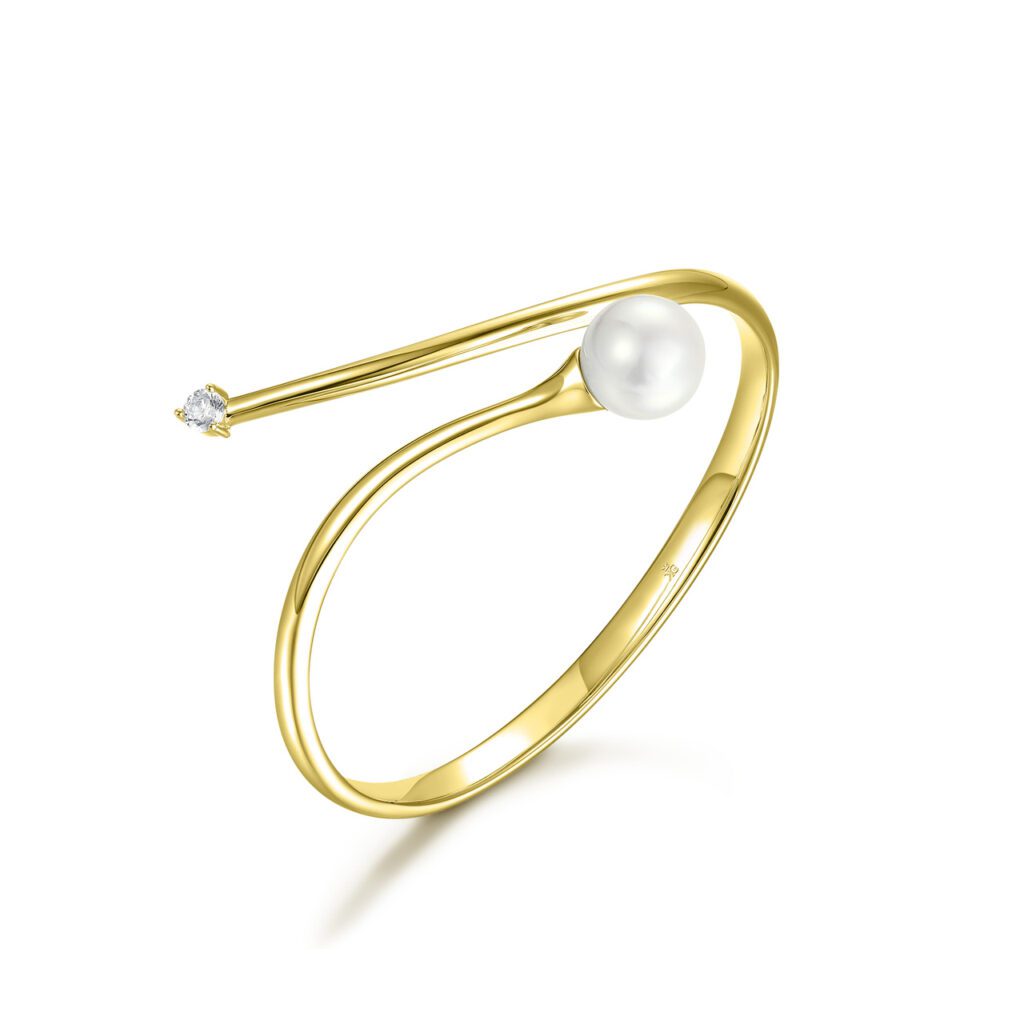 Jianna – Lyxigt stelt armband i 18k Gulguld med pärla och diamant