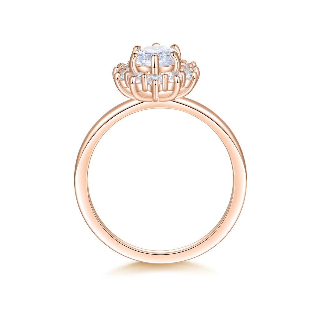 Josette – Haloring i 18k Roséguld med diamant