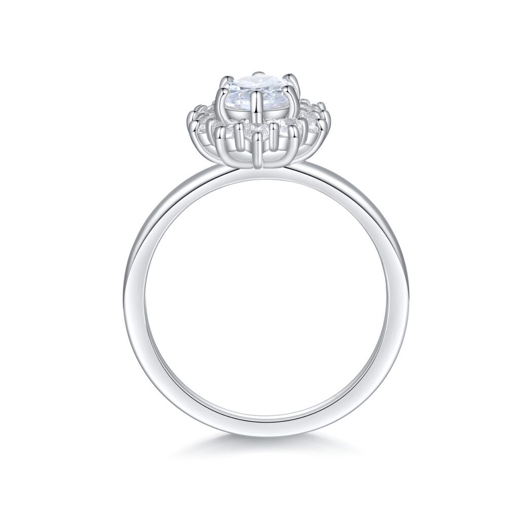 Josette – Haloring i 18k Vitguld med diamant