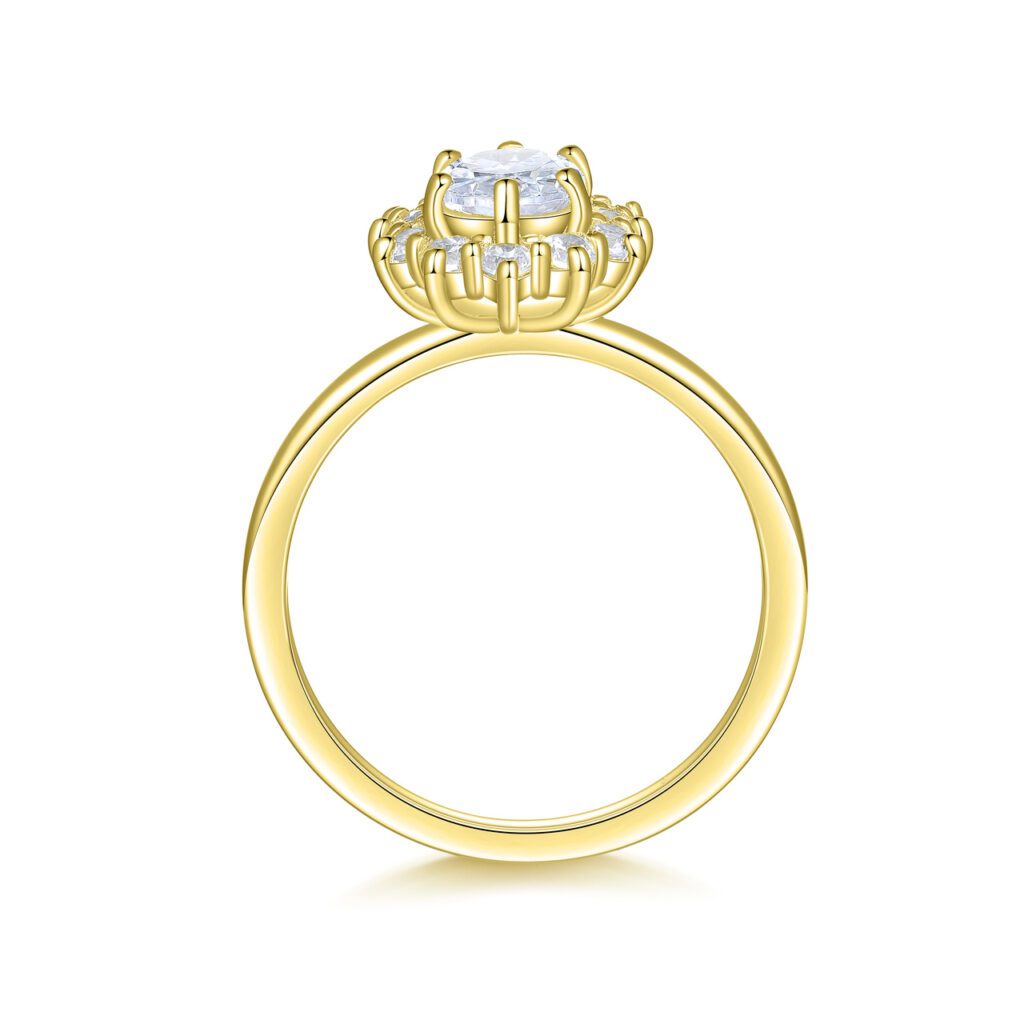 Josette – Haloring i 18k Gulguld med diamant