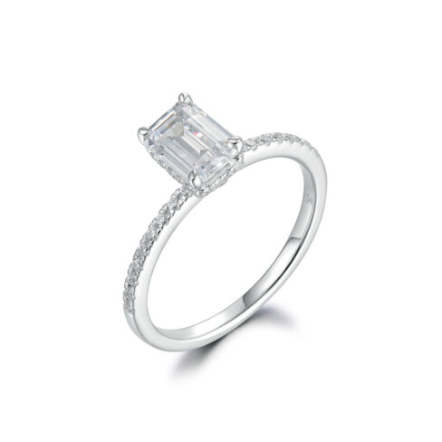Kali – Sidostensring med diamanter i 18k Vitguld